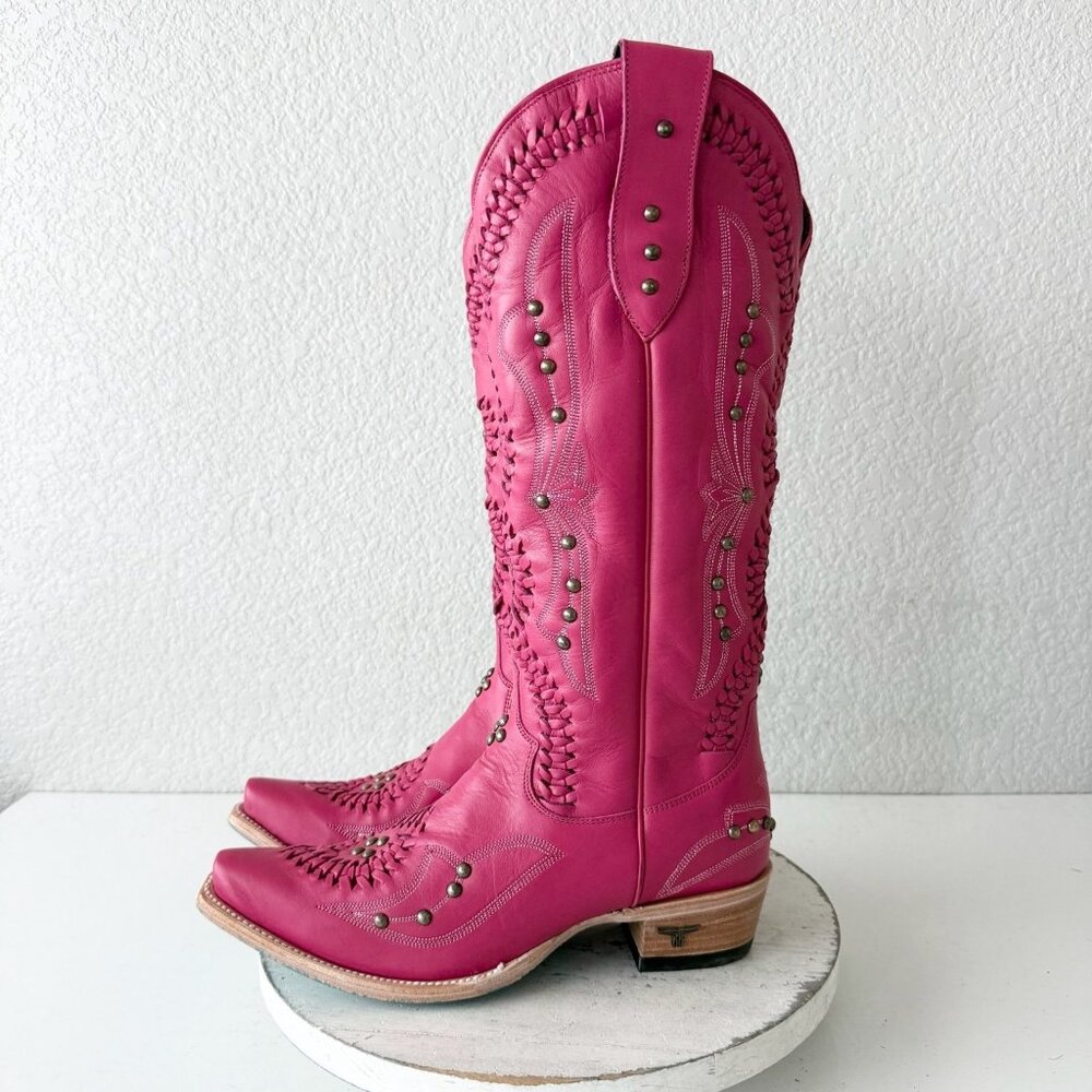 Lane COSSETTE Hot Pink Cowboy Boots Western Tall Snip Toe Size 9.5 - Picture 4 of 14